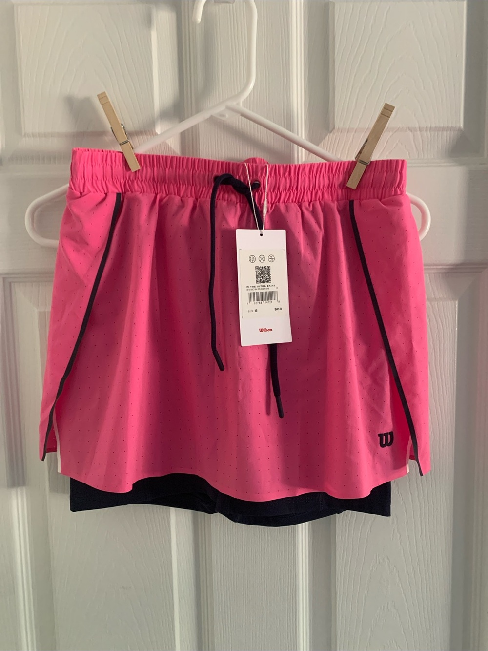 Wilson Hot Pink Athletic Tennis Skort with Navy Trim